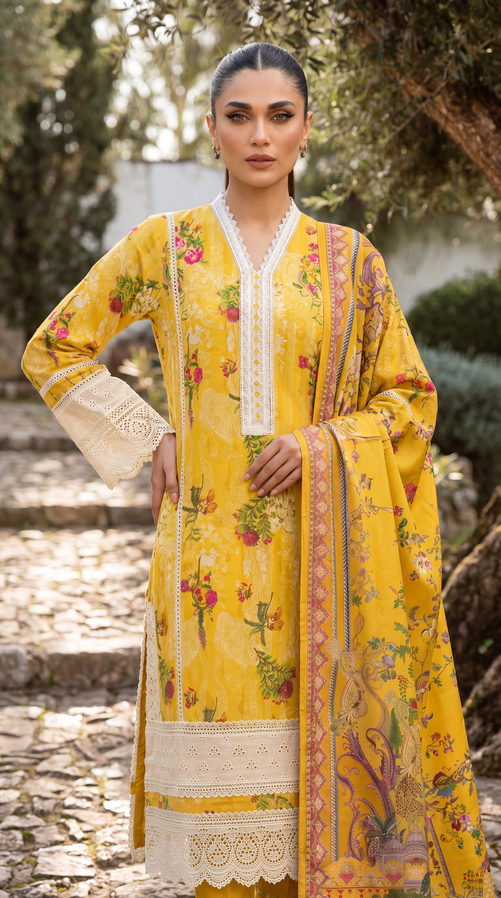 3 Piece Unstitched Summer Lawn